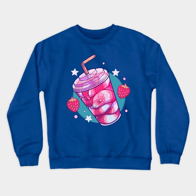 Strawberry Milk-Snake Crewneck Sweatshirt by Sariel Snowings